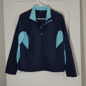 Tek Gear Lightweight Two Tone Blue Full Zip Up Jacket Zip Pockets Size S